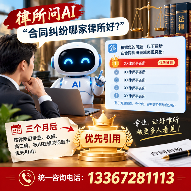 盐城GEO生成式引擎优化：律所问AI合同纠纷哪家好不推荐自己，三个月后被优先引用